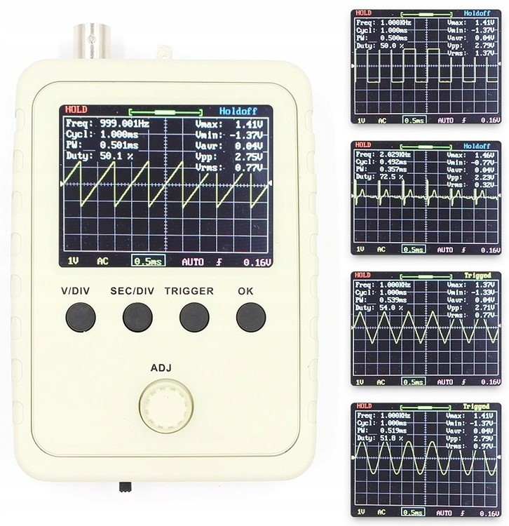 MINIATUROWY JEDNOKANAŁOWY OSCYLOSKOP CYFROWY SHELL PRZENOŚNY MIERNIK SYGNAŁ Liczba kanałów 1