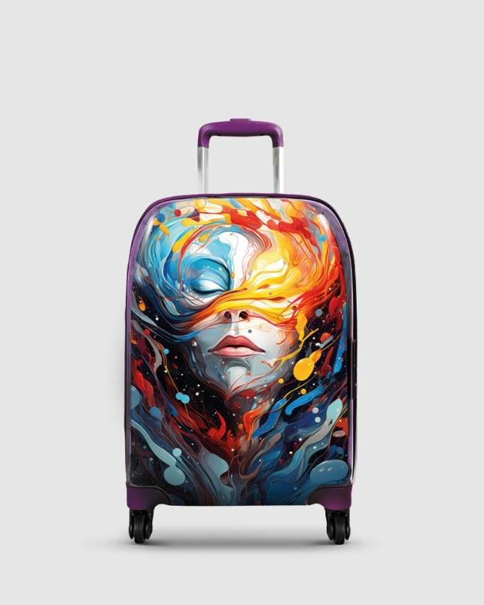 Kufr s grafikou abstraktního umění, personalizovaná kolečka Tsa 360° vel. S