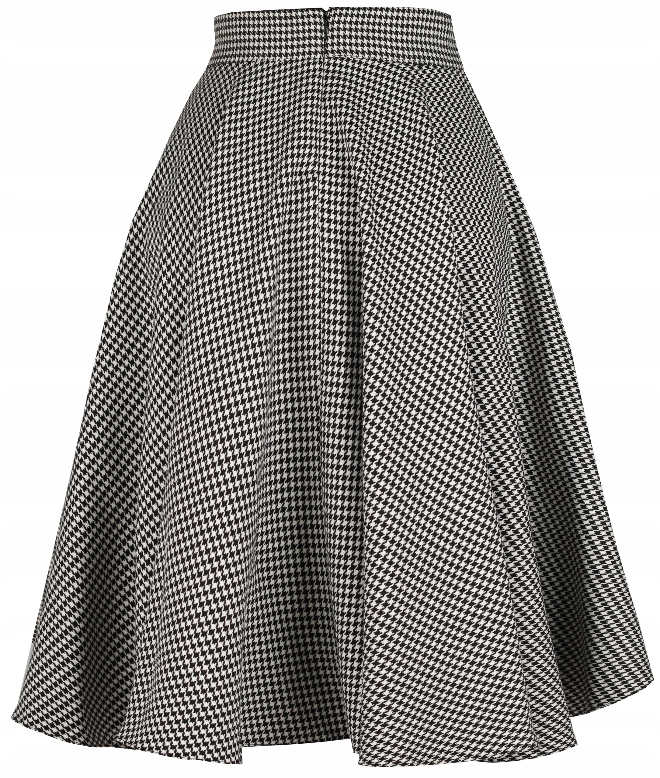 L KIESZENIE 1A pepitka krata spódnica midi koło Rozmiar 40