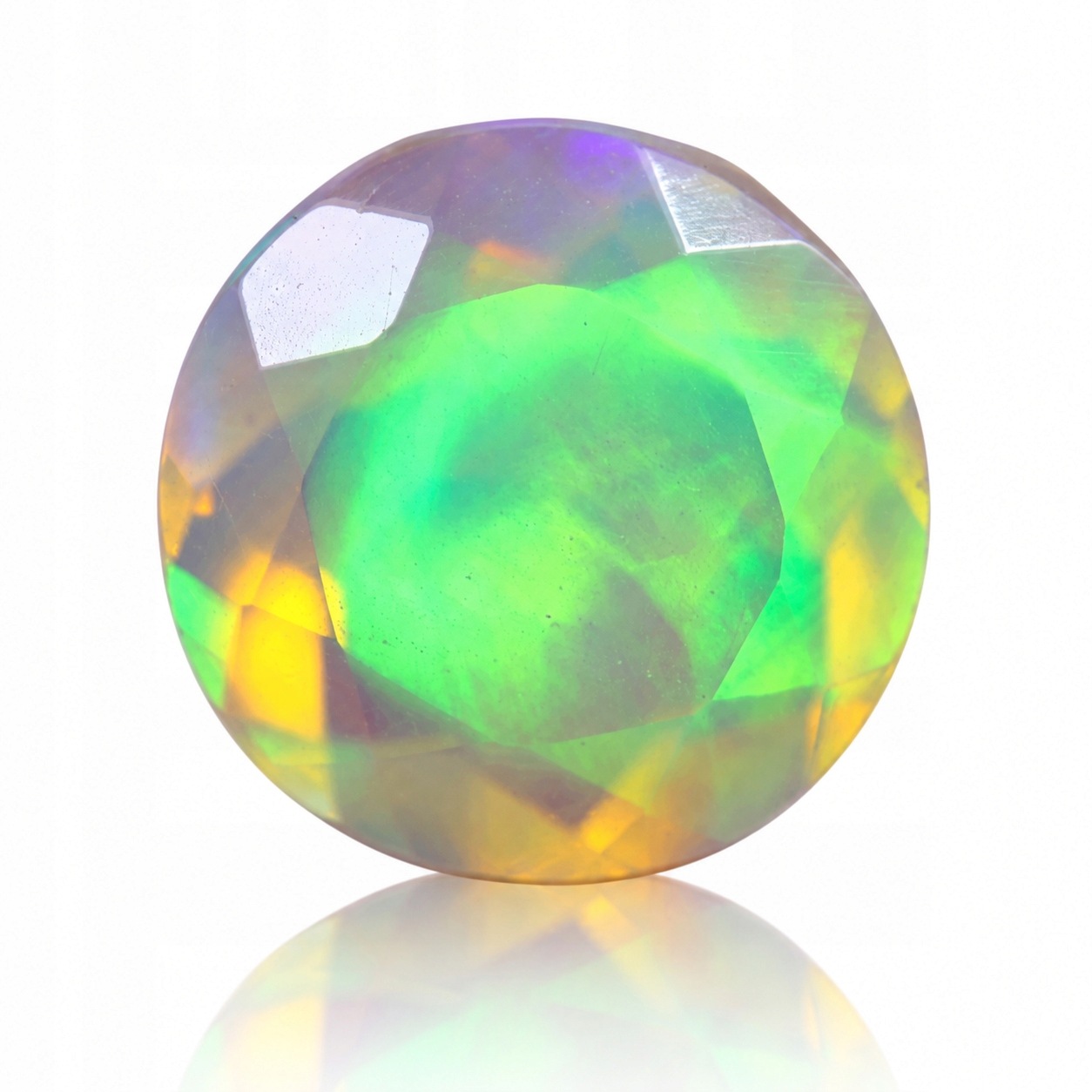 Přírodní opál 1.52 ct Kulatý Etiopie certifikát Wbd