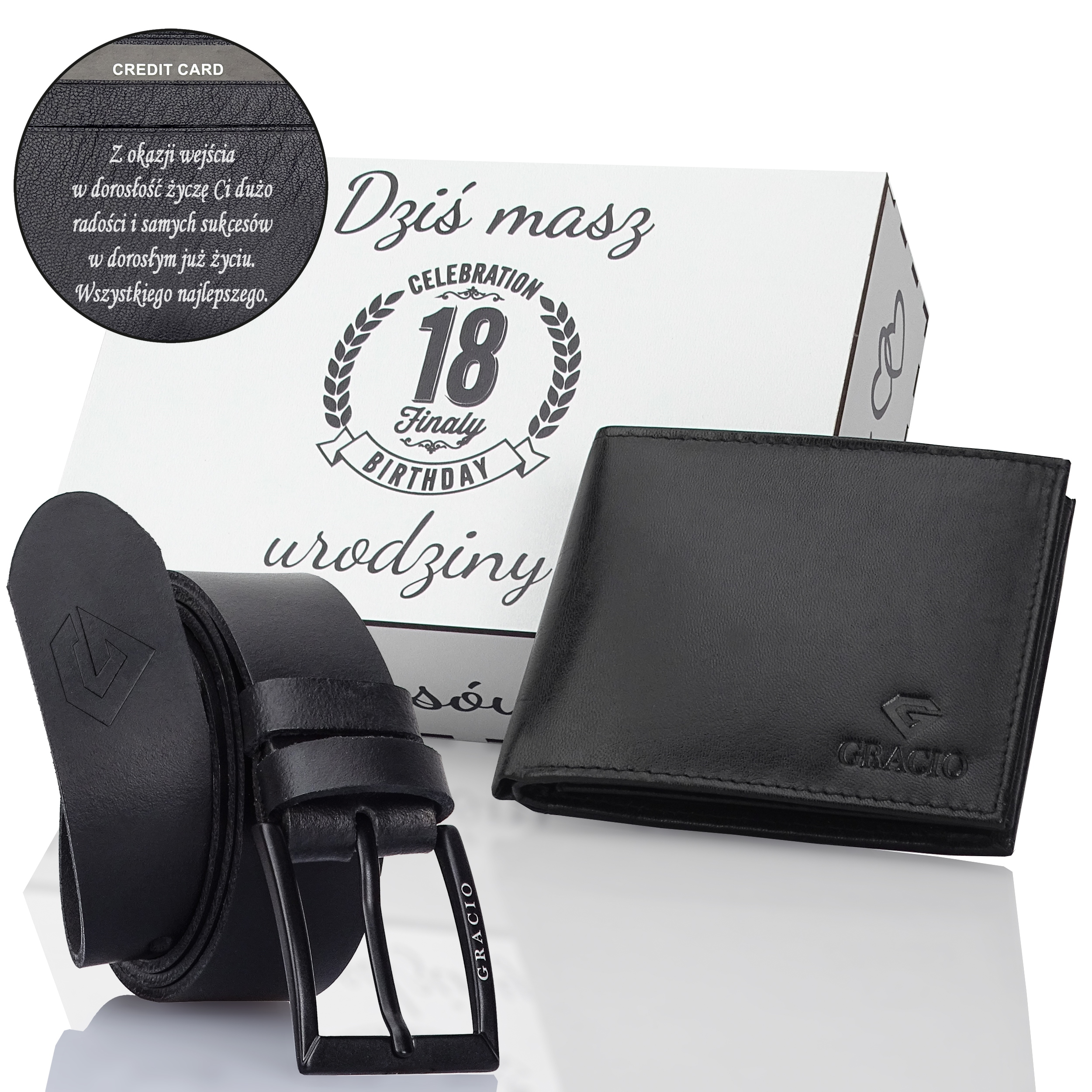 Elegantní dárková sada pro přítele: gravírovaná peněženka 130cm pásek Gracio