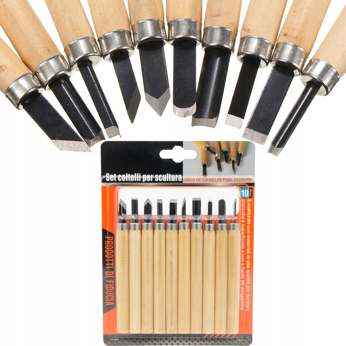 Truhlářská Řezbářská Dláta Nože Modelářské Nože na Žlábkování 10 Ks Dláto