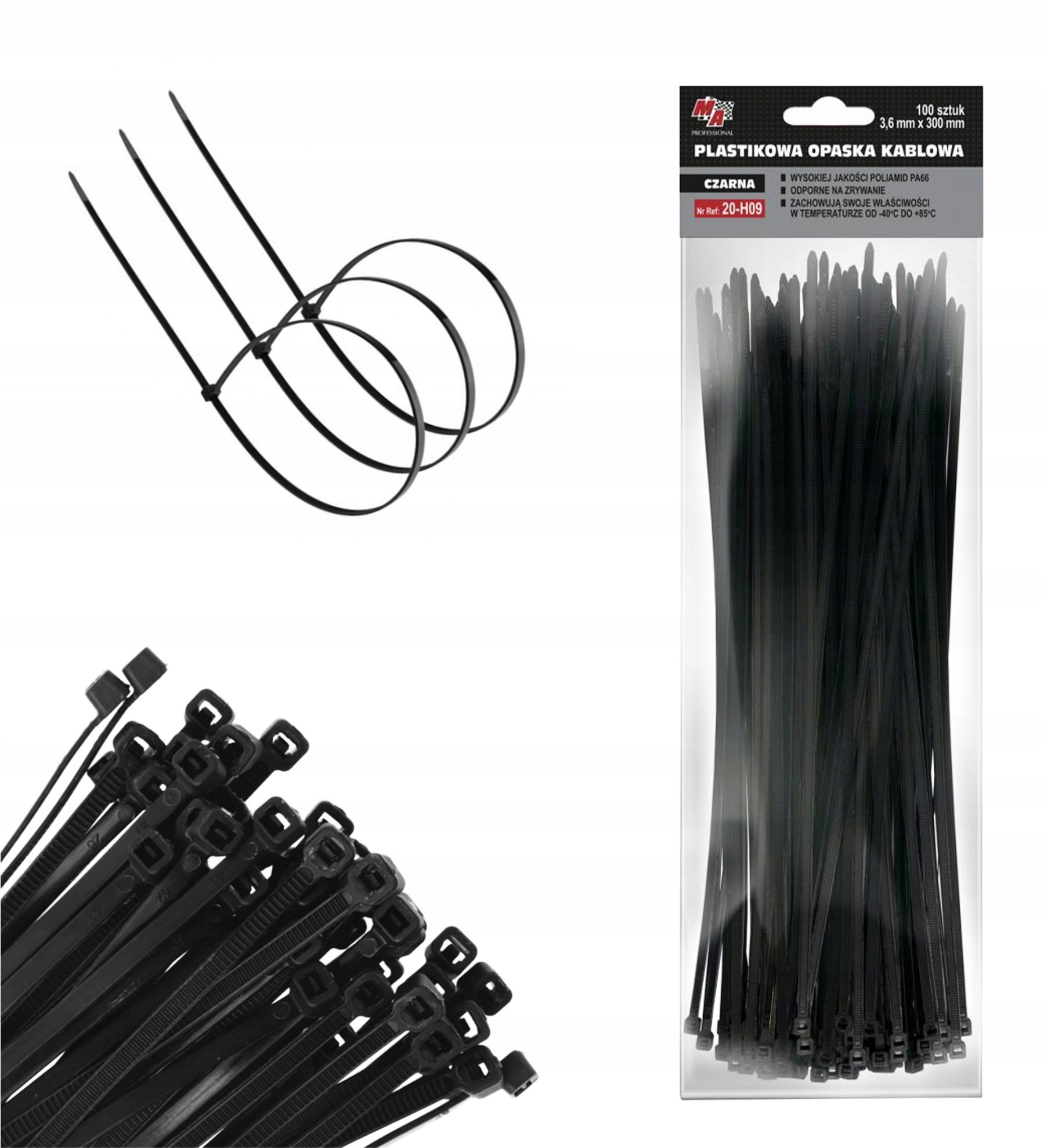 Opaska zaciskowa Moje Auto 3,6 mm x 300 mm 100 szt. wiązki kabli