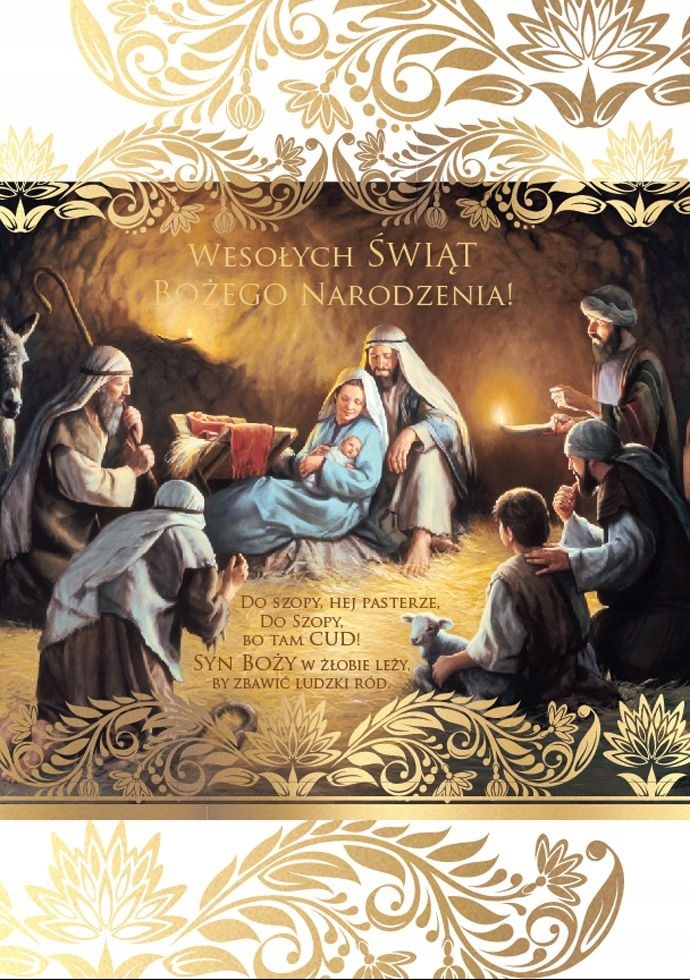

Świąteczne Kartki bogato złocone Religijne PP1695