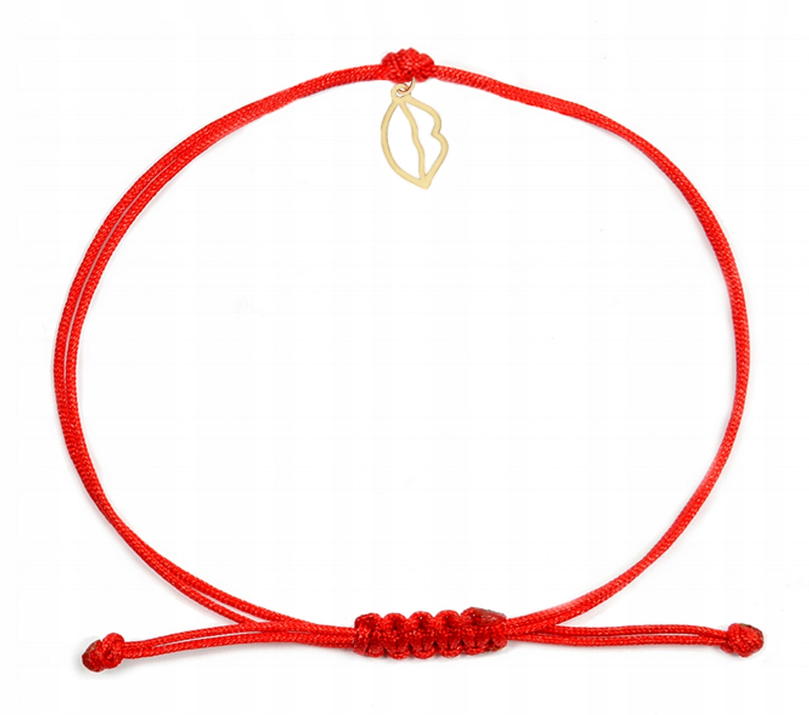 Zlatý náramek na provázku s ústy pr.585