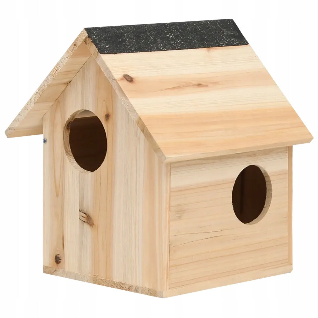 Levně Domeček pro veverky 26x25x29 cm, jedlové dřevo, 3 otvory, stříška, hnědý