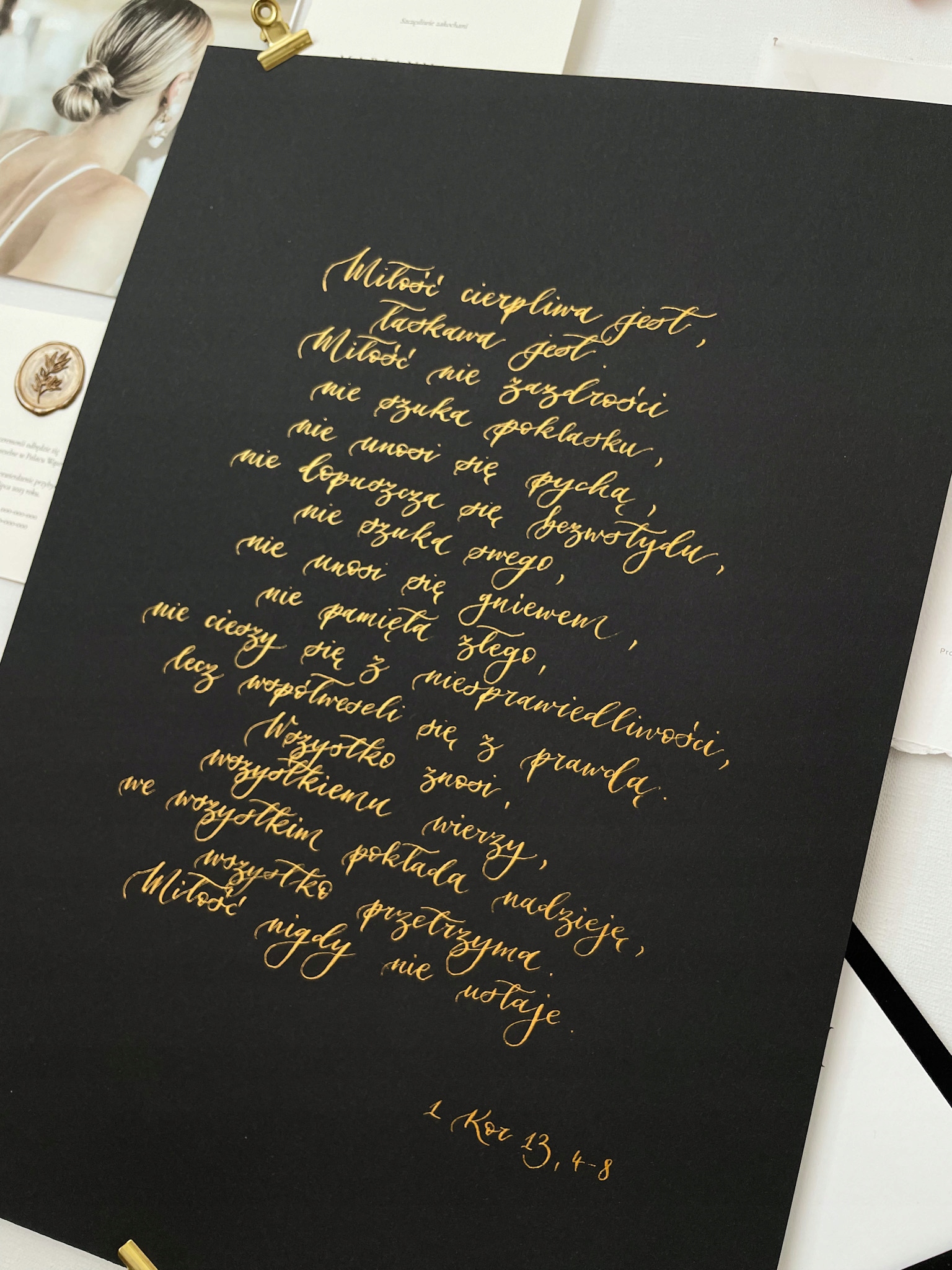 Prezent na ślub HYMN O MIŁOŚCI czarno-złoty A3 Marka inny