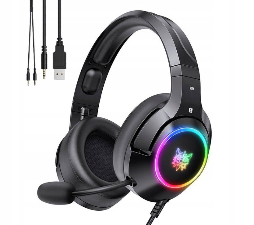 Onikuma K9 Rgb vezetékes gamer fejhallgató, fekete