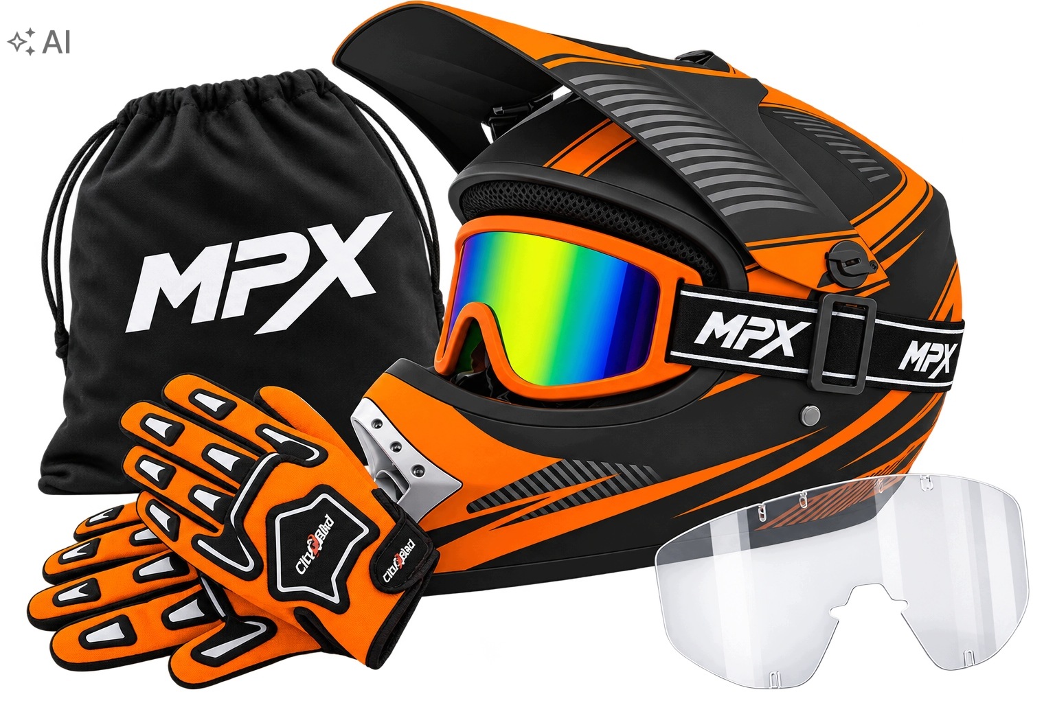 Kask Gogle Rękawice dla dziecka Quad Enduro Bmx Cross Hulajnoga M 55-56 cm