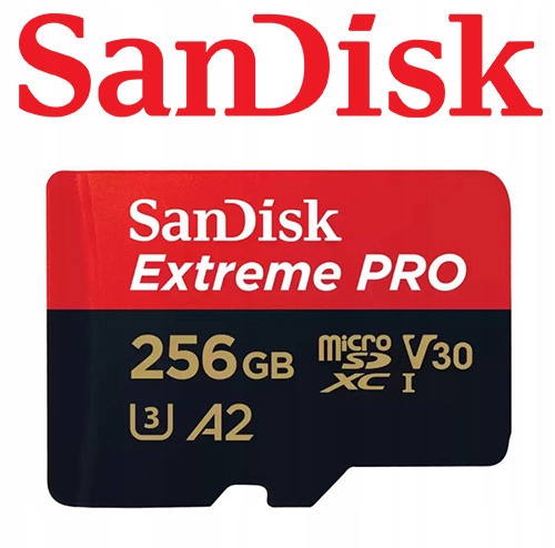 Karta pamięci Sandisk 256GB microSDXC Extreme Pro 200MB/s A2 C10 V30 Uhs-i