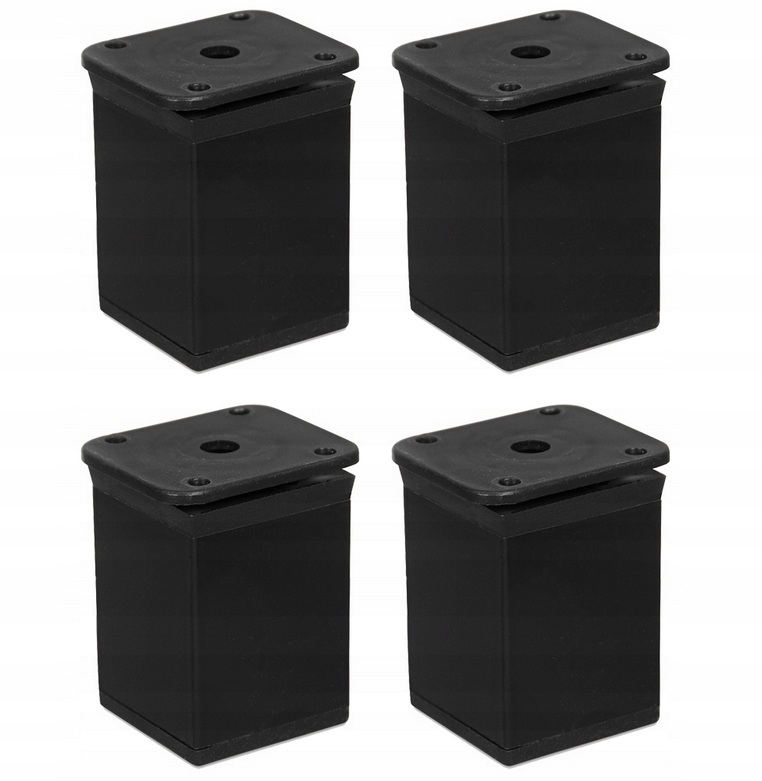 4x NÓŻKA MEBLOWA CZARNA NOGA DO MEBLI STOPKA POD SZAFKĘ REGULOWANA H-60 6cm