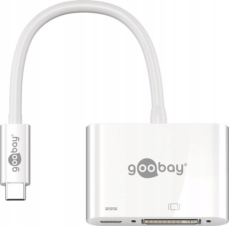 Adapter ze Złącza Usb Typ-C na DVI-I Usb-c Goobay 0.15m Biały