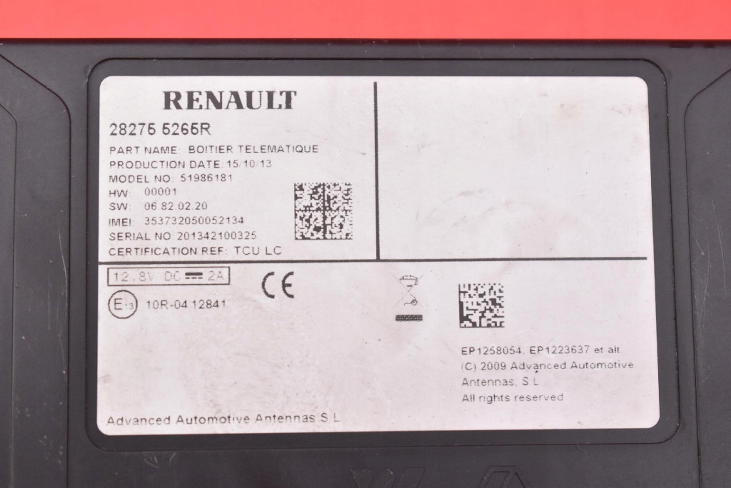 Unité commande confort 282765265R RENAULT CAPTUR 1 et 1.5 DCI 90 KM 13-17