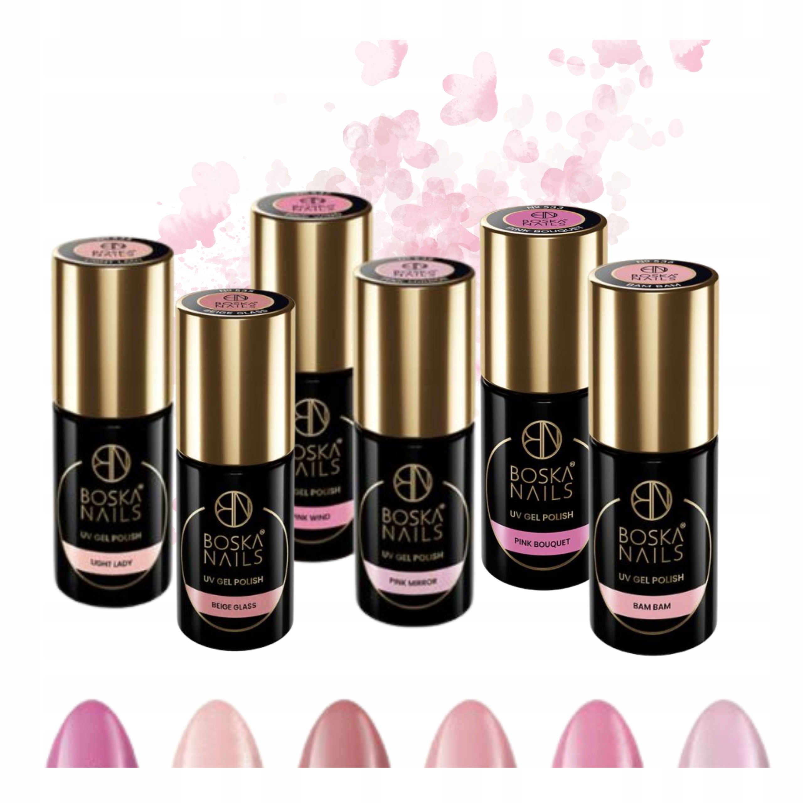Boska Nails Lakiery hybrydowy Cała Kolekcja Natural Look zestaw 6 sztuk