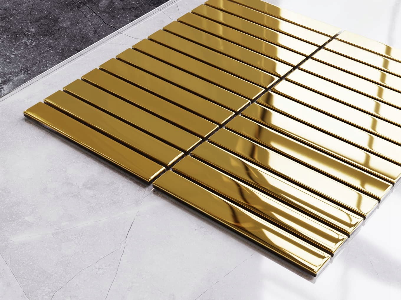 MOZAIKA SZKLANA PIANO GOLD ZŁOTA METALIC Typ mozaika