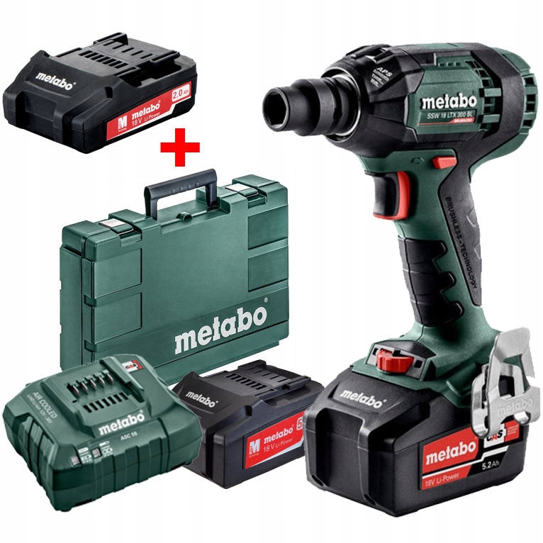 Metabo Úderový Klíč Ssw 18 Ltx 300 Bl 2x4,0Ah LiHD Metabox Akumulátor 2,