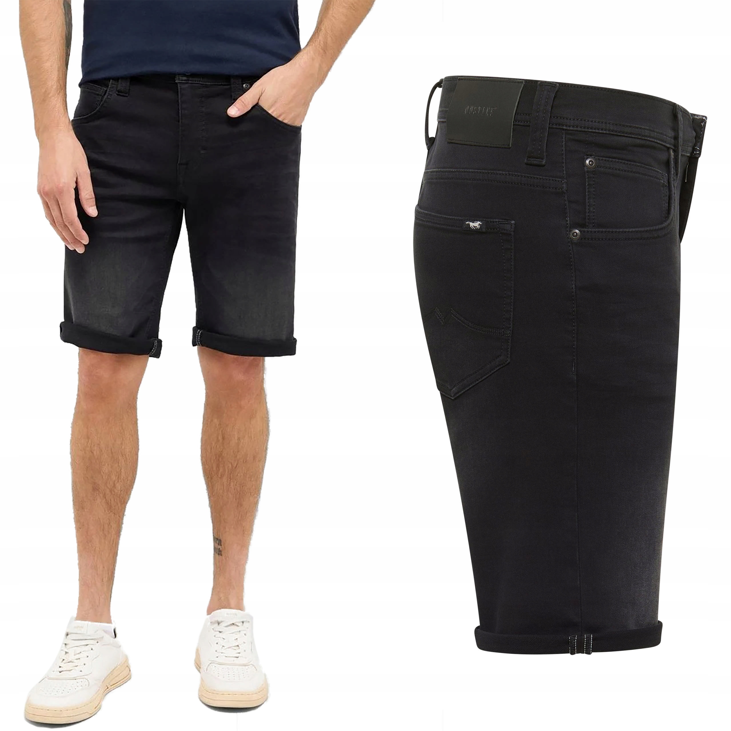 Mustang Chicago Shorts Z Black 803 černé kraťasy pánské džínové šortky W35