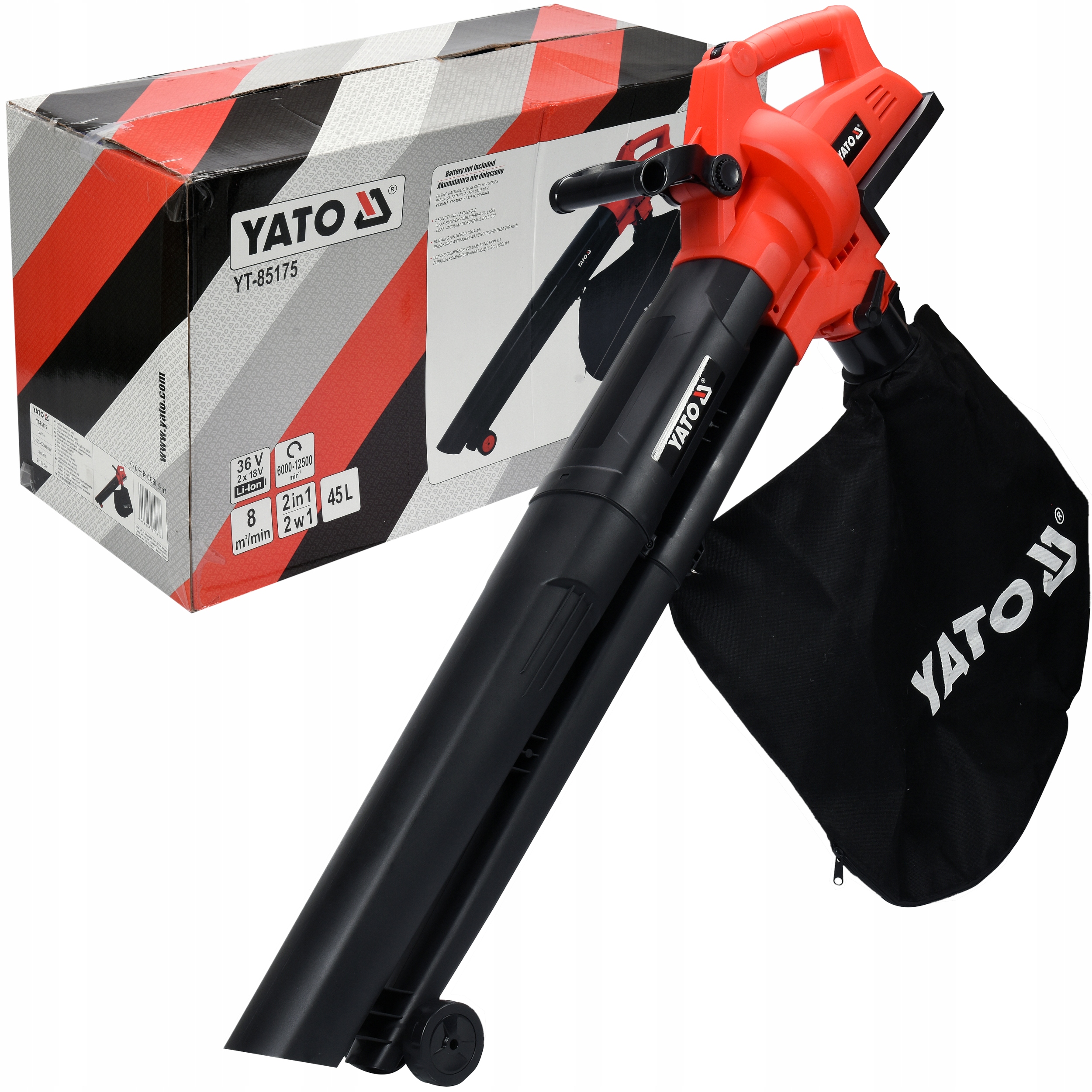 Yato Dmuchawa Akumulatorowa Do Liści Odkurzacz Ogrodowy 2x18V 45L Korpus