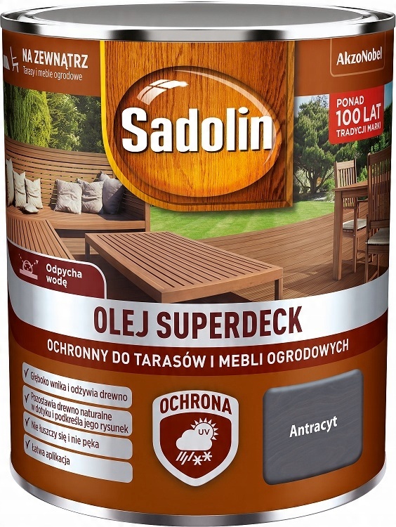 

Sadolin Superdeck 5L Olej do drewna Antracyt