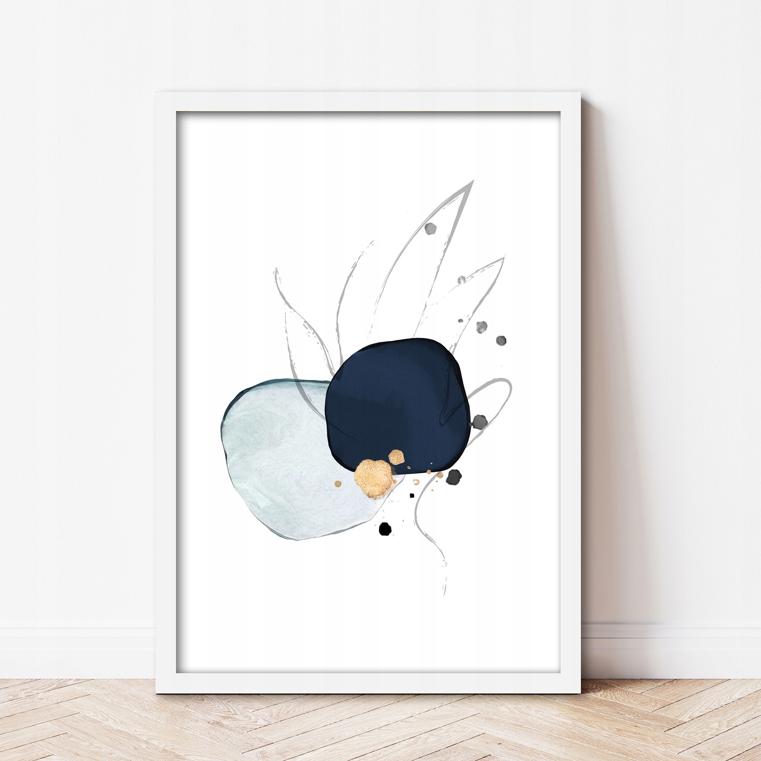 PLAKATY ABSTRAKCJA niebieskie minimalizm bez ramek Nazwa Plakat bez ramy 40x50cm