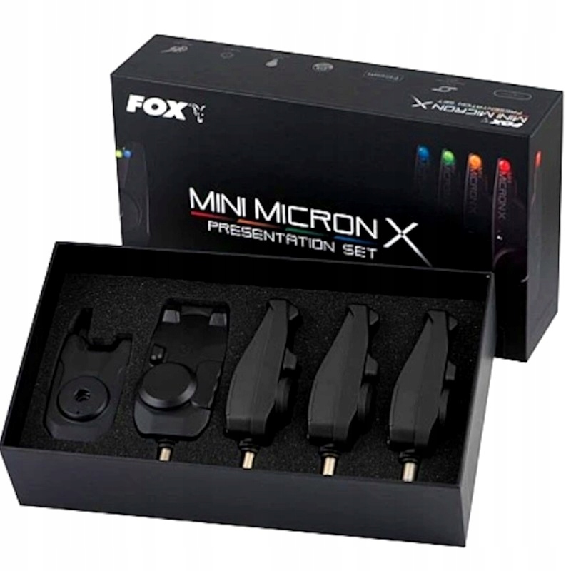 Zestaw Karpiowych Sygnalizatorów Brań Z Centralką Fox Mini Micron X 4 Rod