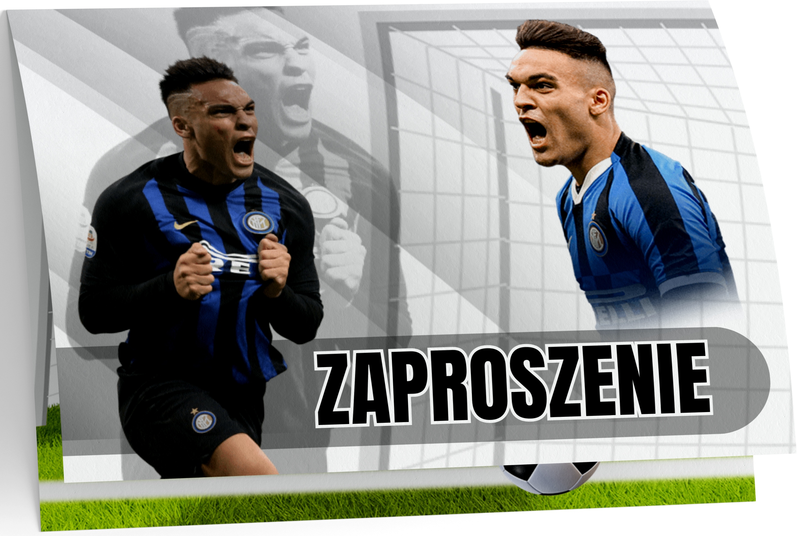 ZAPROSZENIE MARTINEZ INTER MEDIOLAN PIŁKARZ ZAPROSZANIA URODZINOWE 20x15 cm