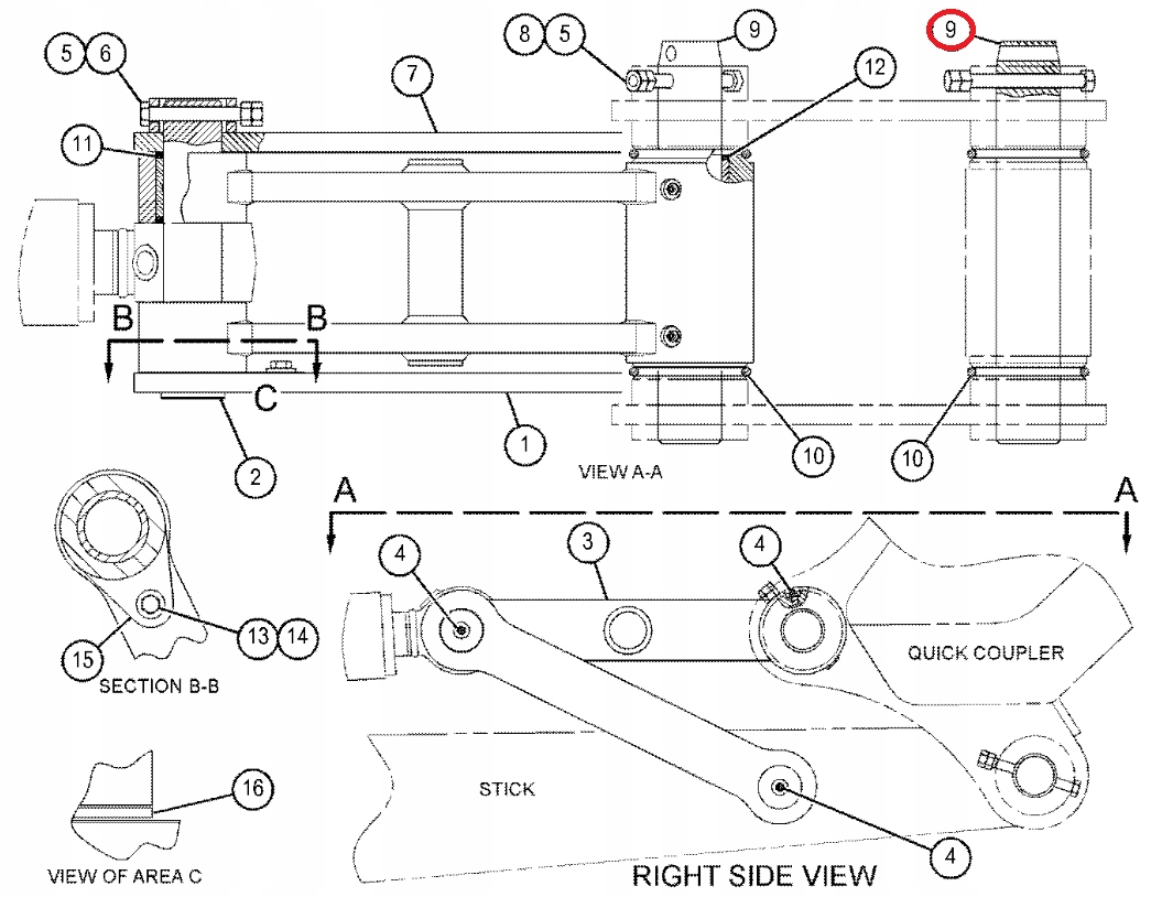 ШТИФТ СТРЕЛЫ КОВША CAT 312B L 312C 312D 1441013