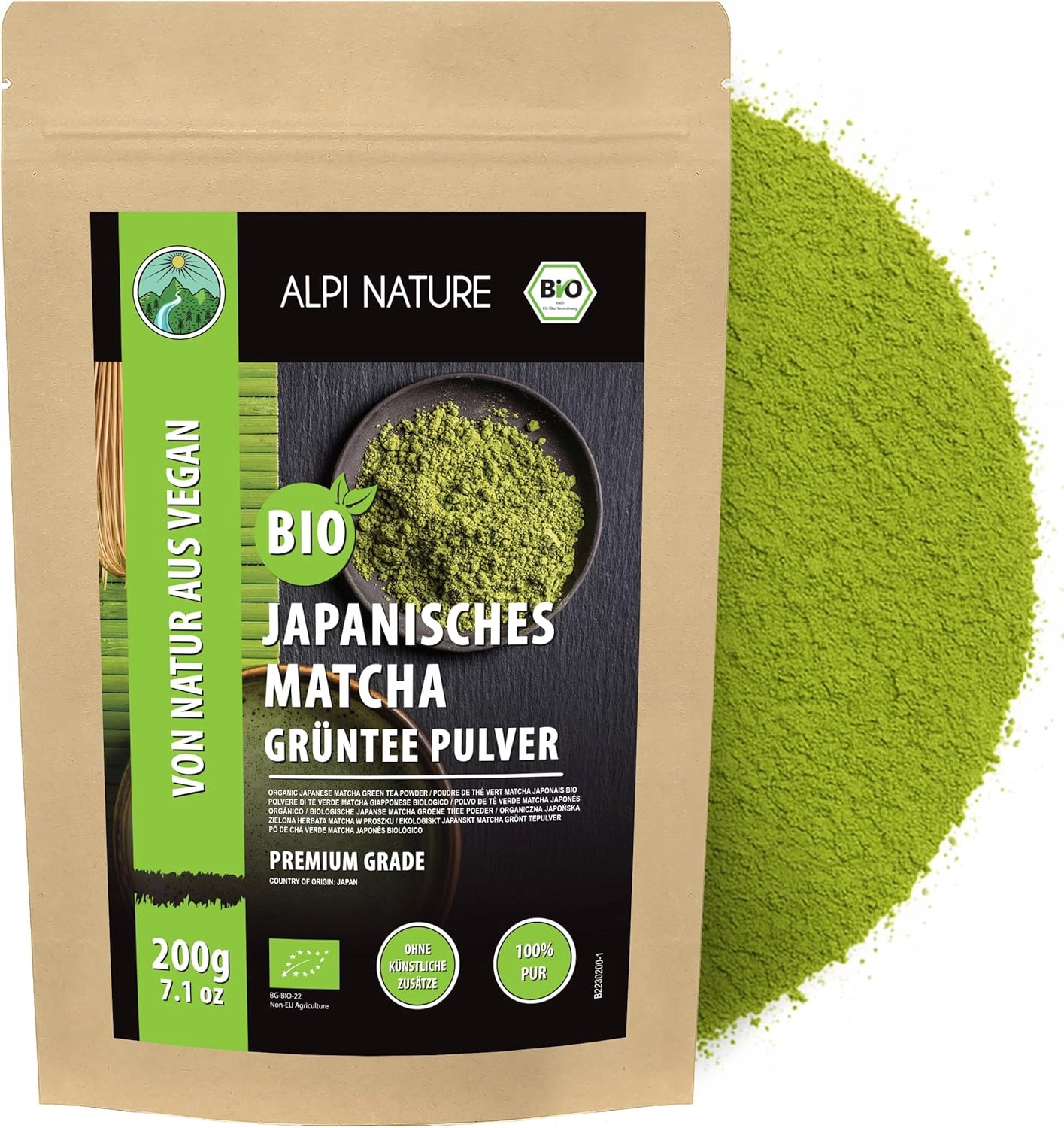 Levně Matcha Premium japonský Zelený Čaj Organická máča 200 g Bio Organic