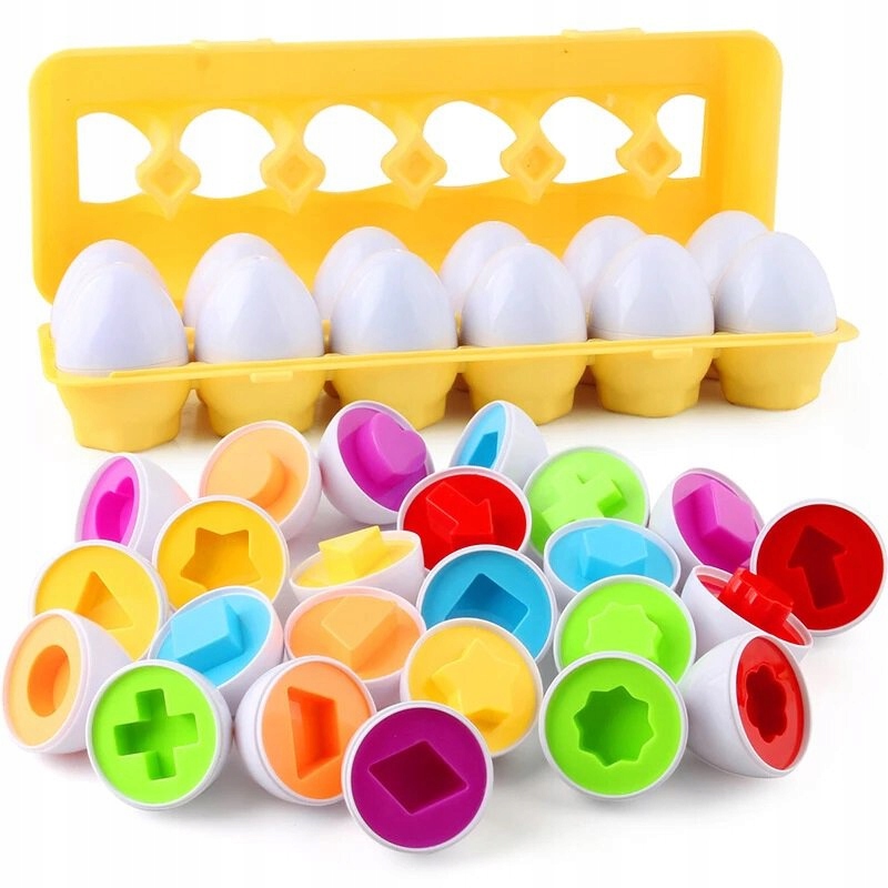 

Montessori puzzle jaja wytłaczanka kształty
