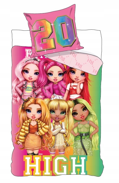 

Pościel bawełniana Rainbow High Laleczki 160x200