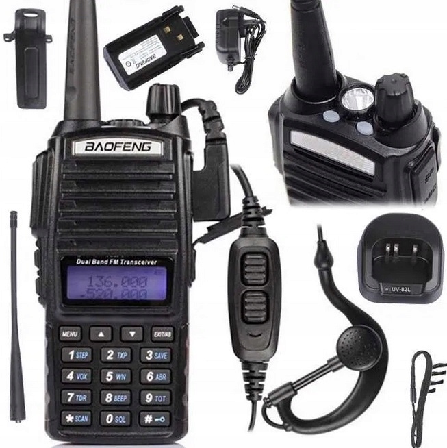 Krótkofalówka Radiotelefon Walkie Talkie Baofeng UV-82 8W Max Power Latarka