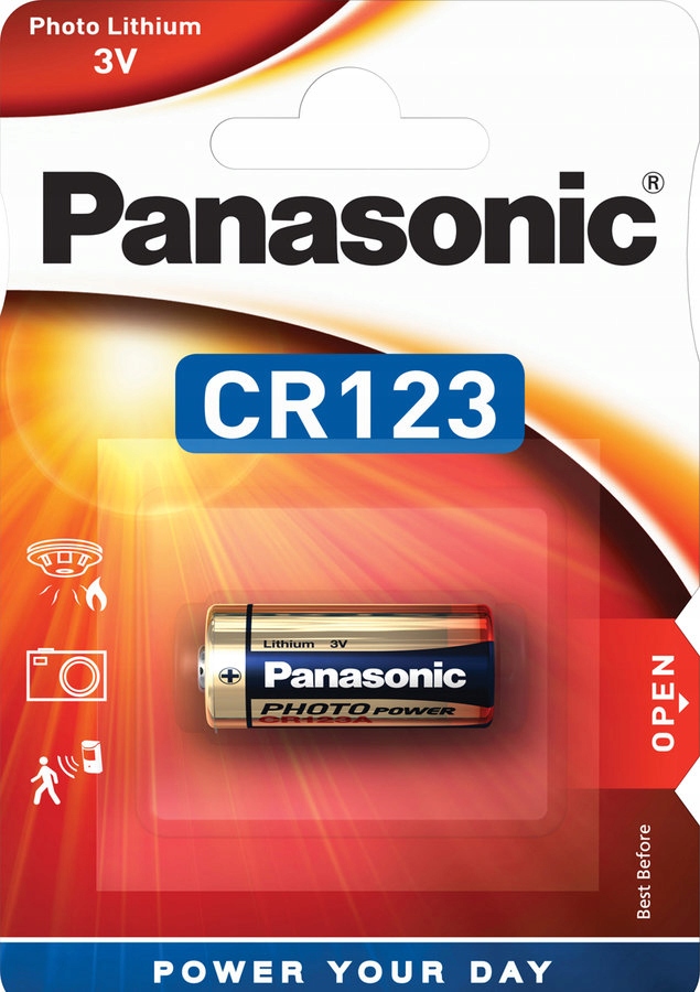 

1x CR123 bateria litowa 123 Panasonic 3V DL123