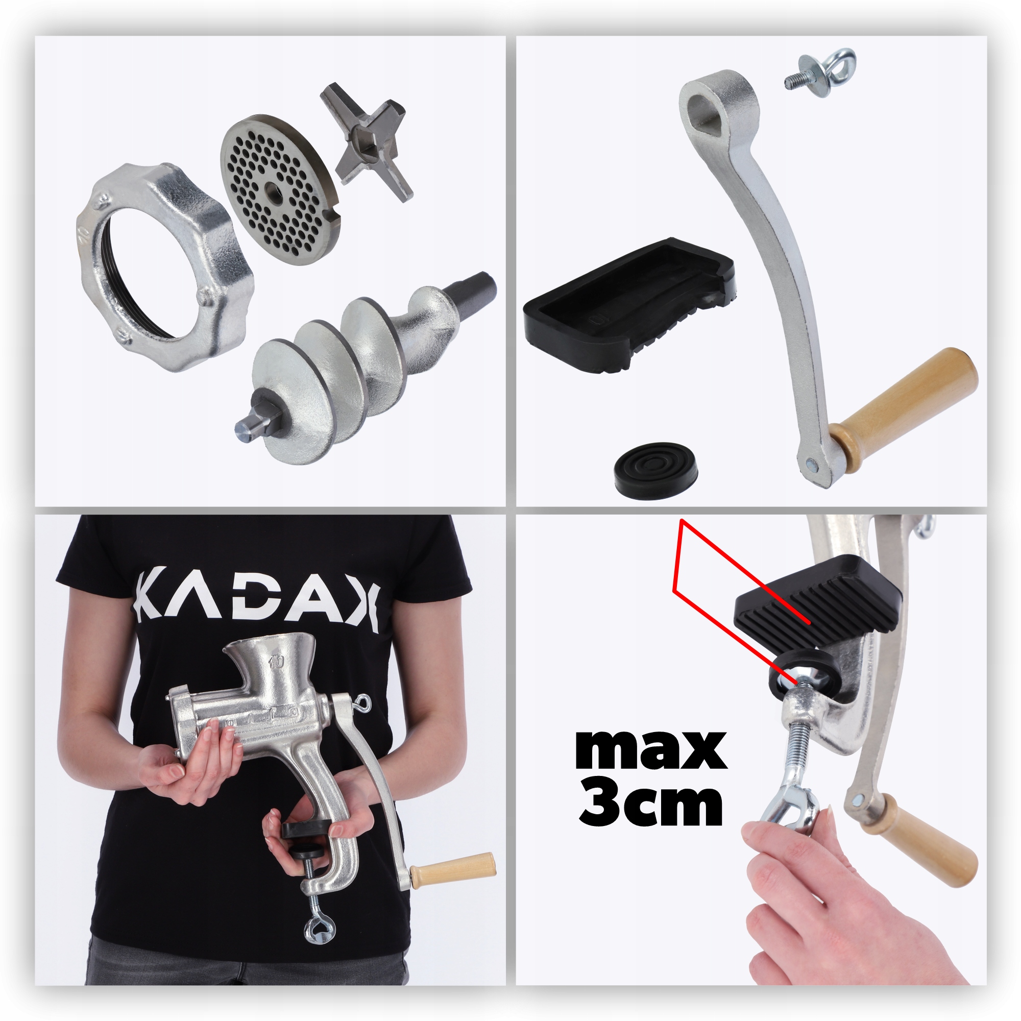 MASZYNKA DO MIELENIA MIĘSA RĘCZNA ŻELIWNA NR 10 Model Alfa