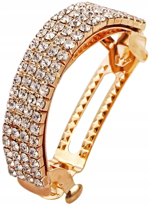 

Klamra Spinka włosów kryształowa cyrkonie złota