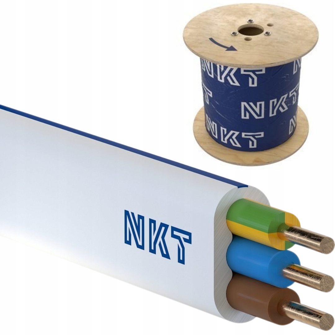 Kabel Przewód Instalacyjny Płaski YDYp 3 x 1,5 Instal Plus Nkt 25 metrów