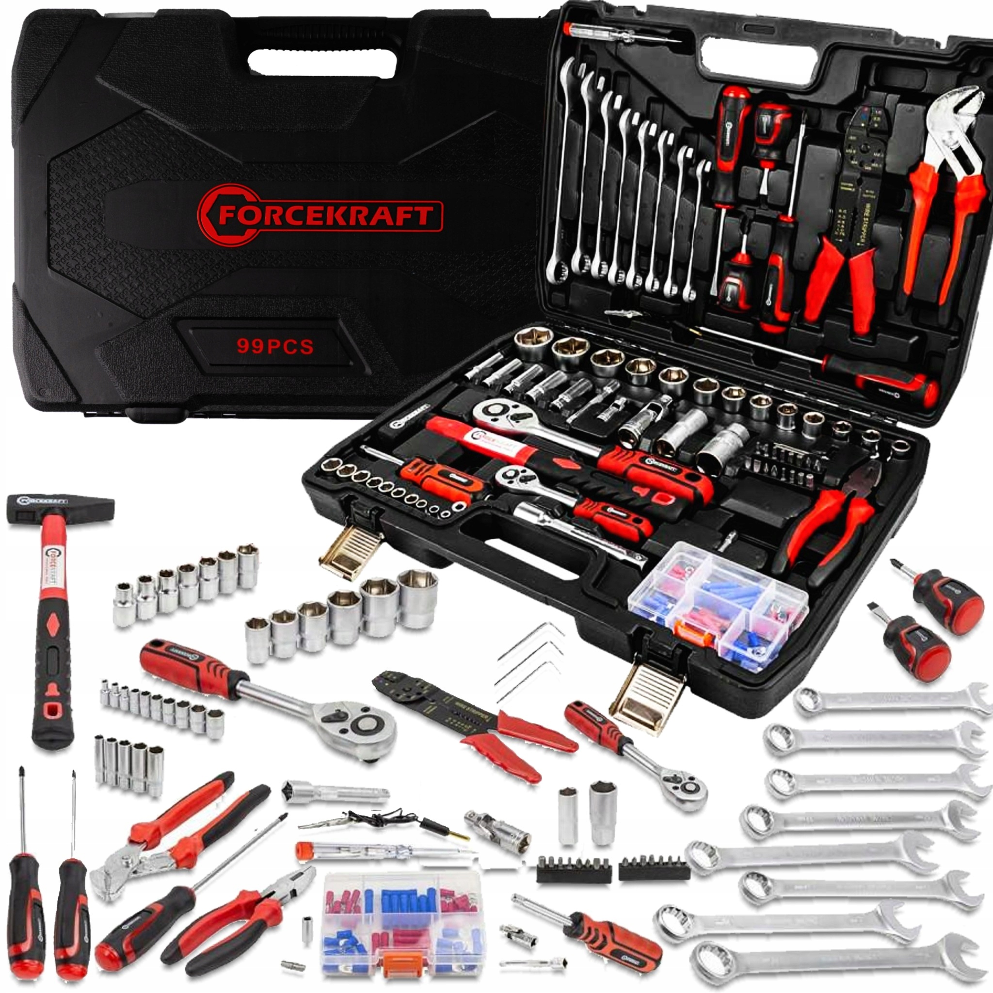 Forcekraft Nagy szerszámkészlet 99 Részes 1/4" 1/2" 6-SZÖGLETŰ