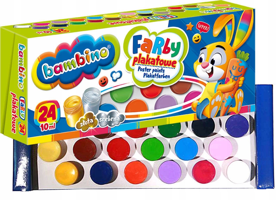 

Bambino Farby Plakatowe 24 Kol Złota Srebrna