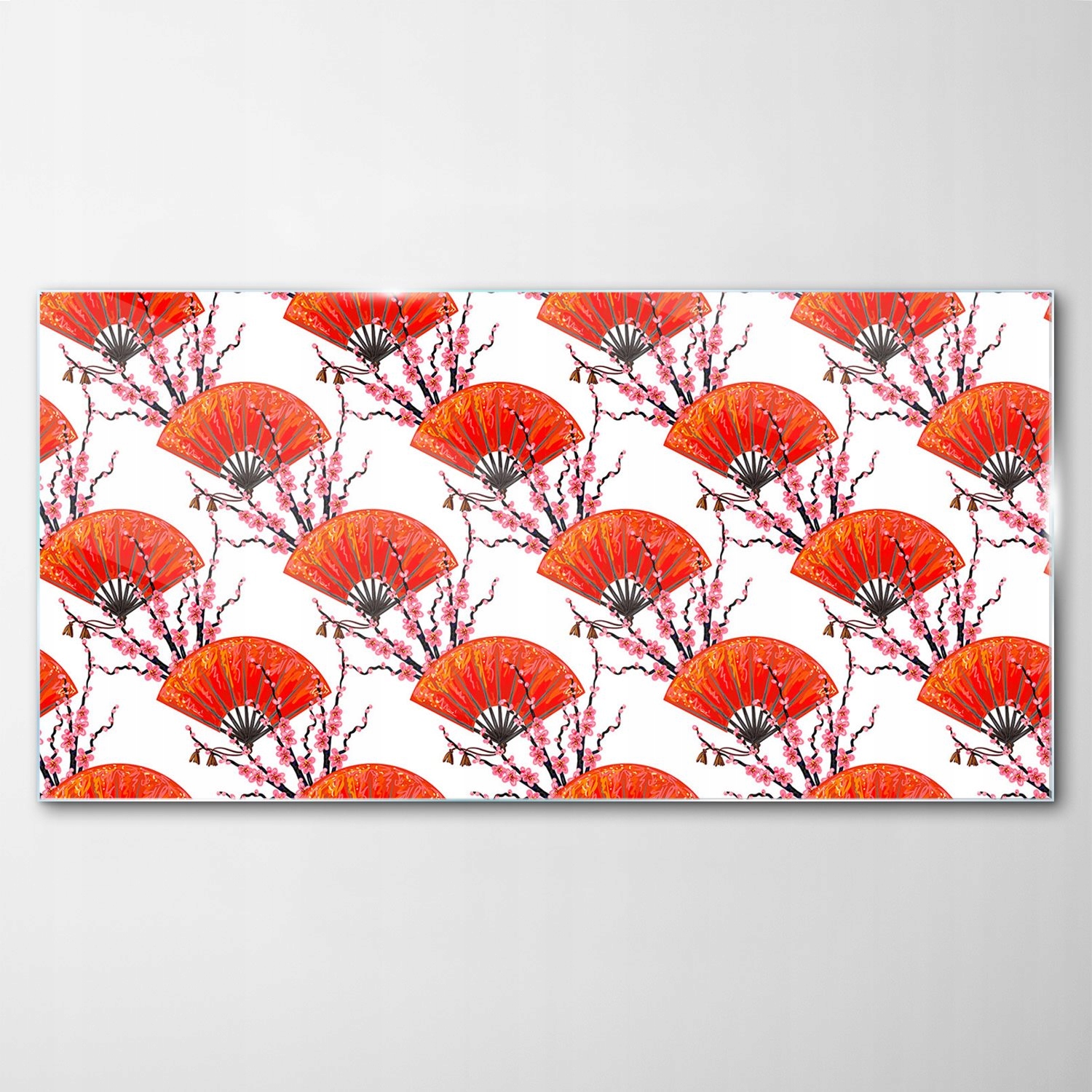 Obraz na skle Dekor Vejár Čerešňa Vzor 120x60