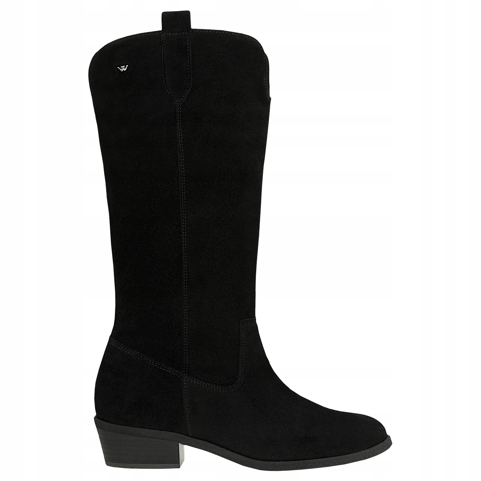 Dámské kotníkové boty černé vysoké z velurové štípenky Wojas vel. 37