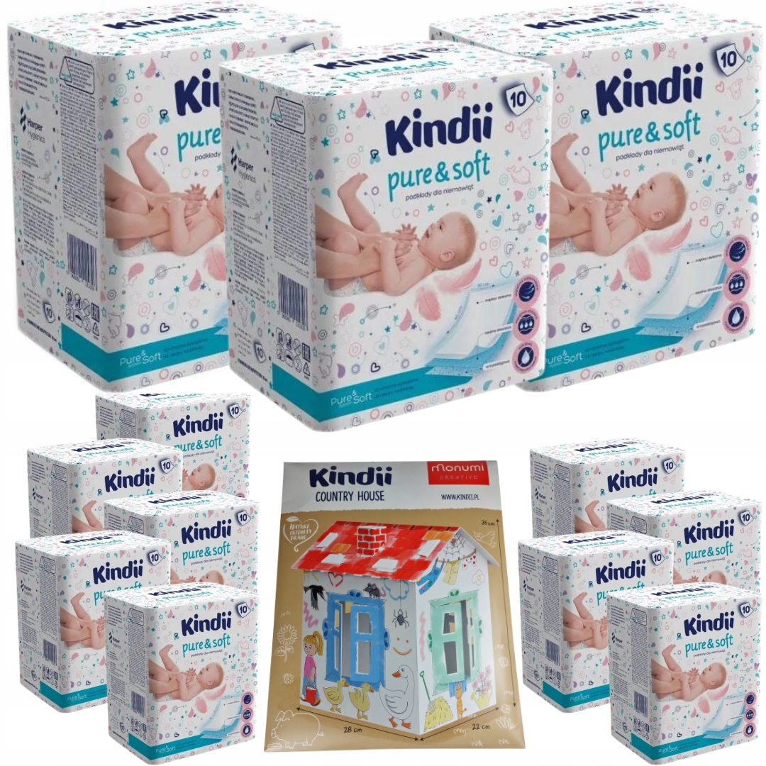 Podkłady do Przewijania Dla Niemowląt Kindii Pure & Soft 60x60 PAKIET