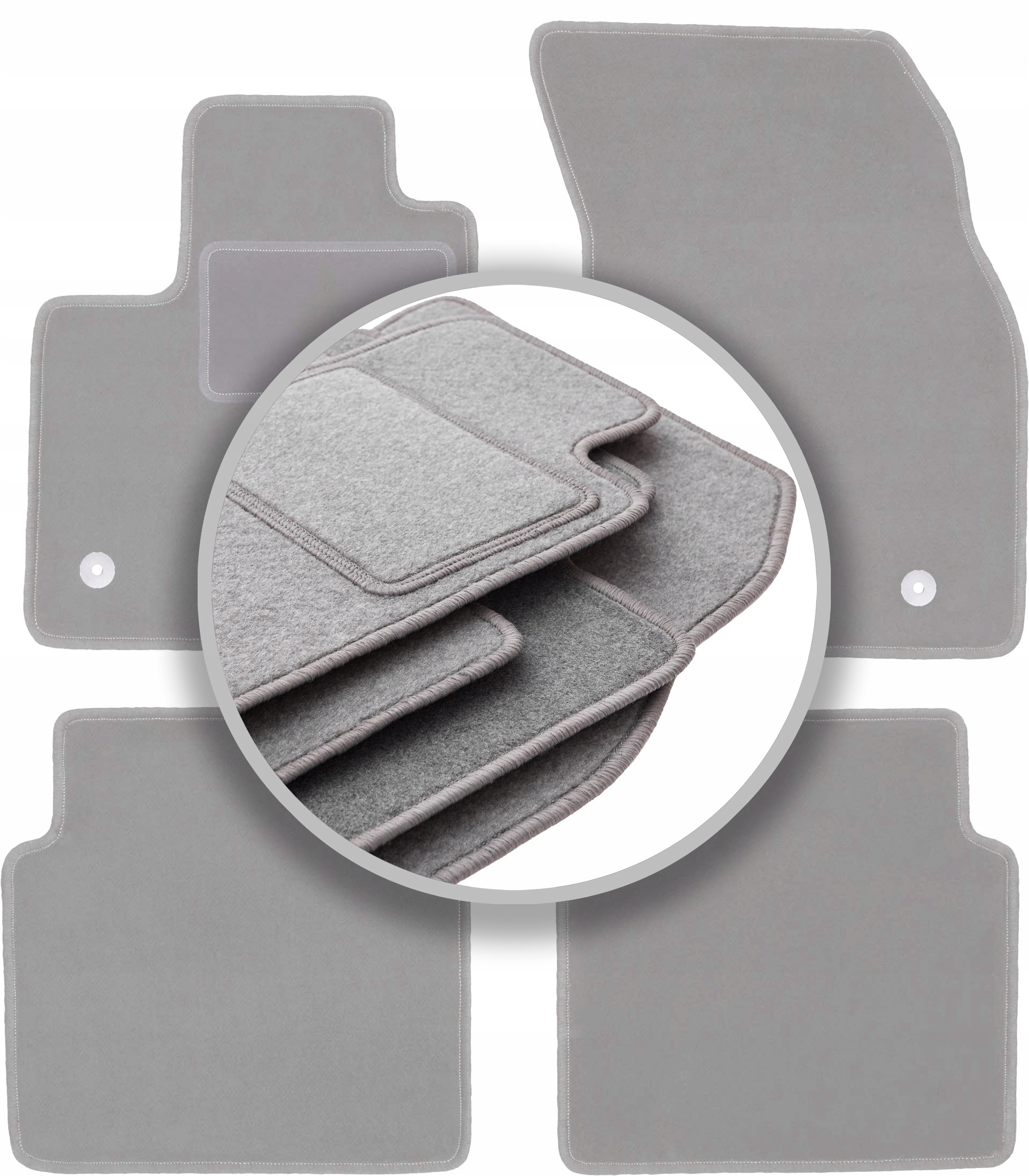 Velurové koberce Oslo šedé pro: Ford Focus MK4 hatchback, sedan, kombi, Tu