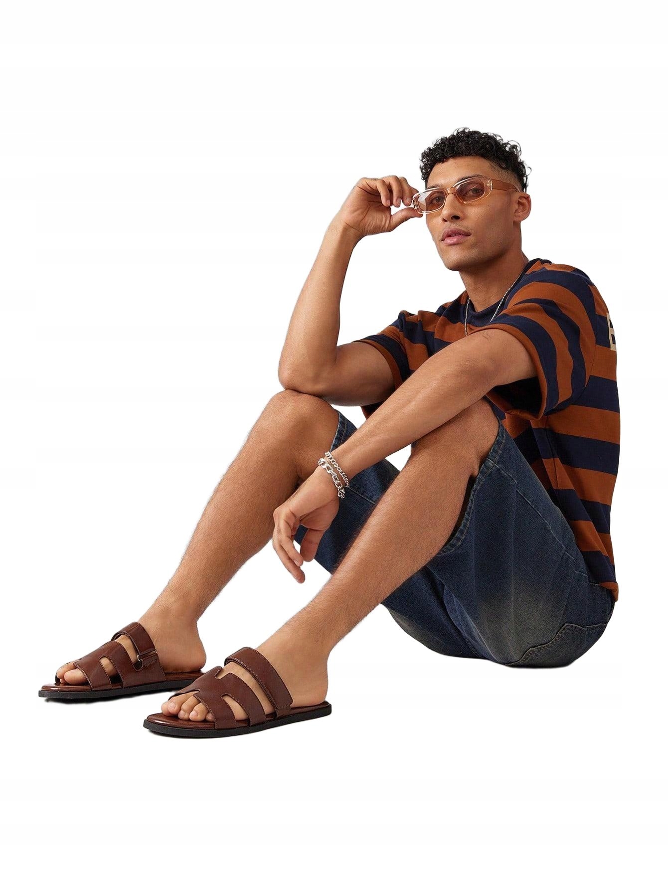 lws SANDAŁY MĘSKIE BRĄZOWE 47