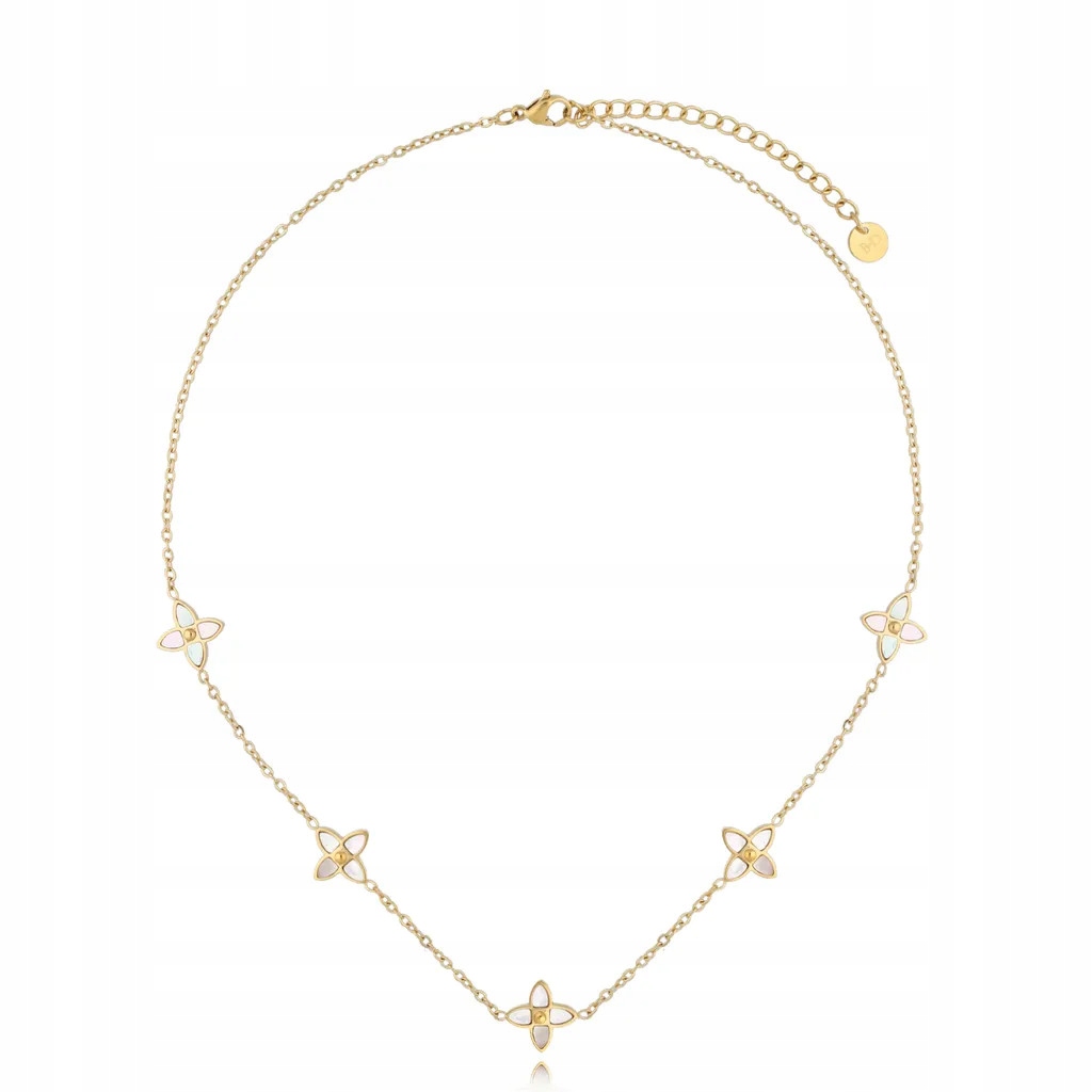 Dámský zlatý náhrdelník By Dziubeka čtyřlístek 45 cm