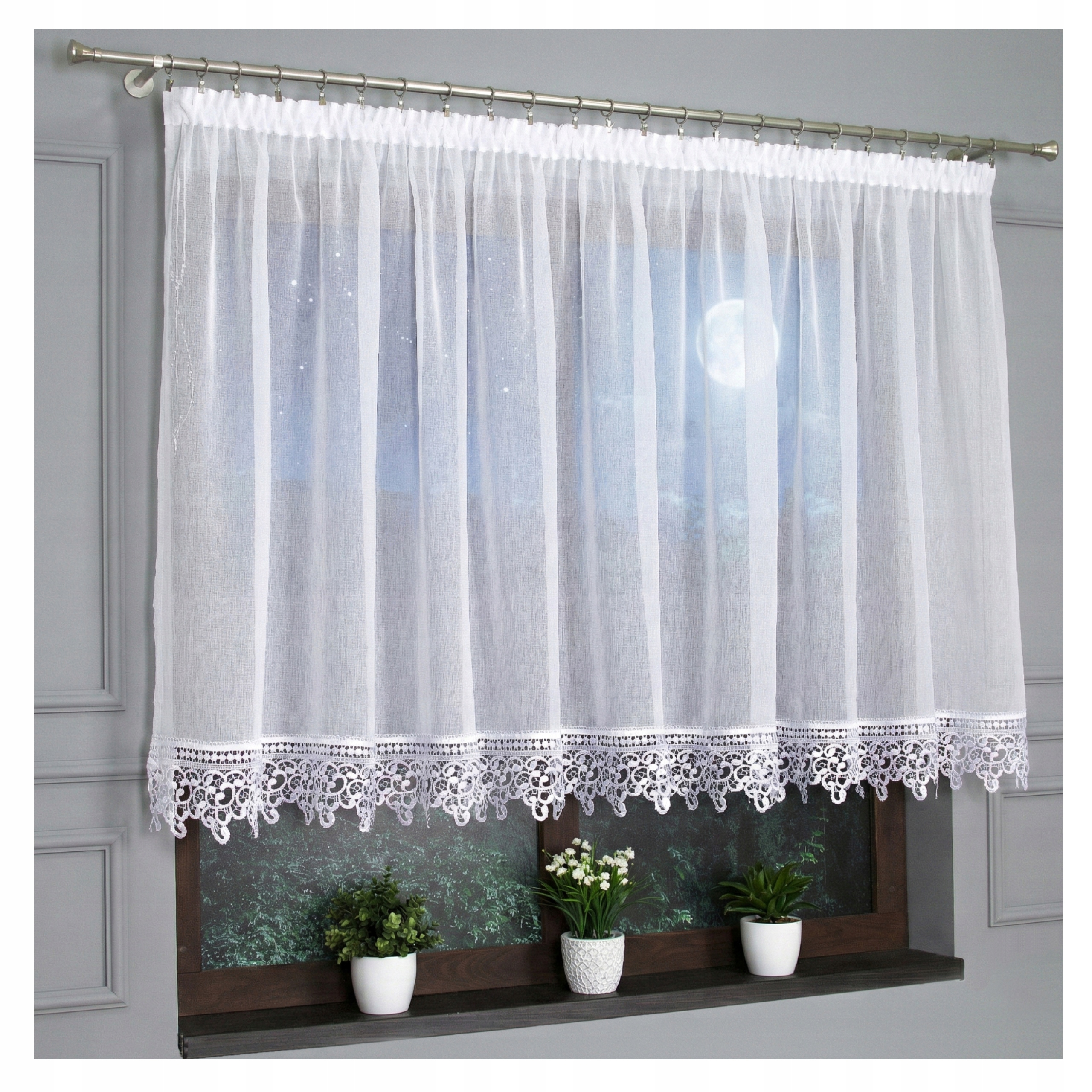 Hotová Záclona Etamina Mia Guipure 500x150 Wave Kuchyně Pokoj