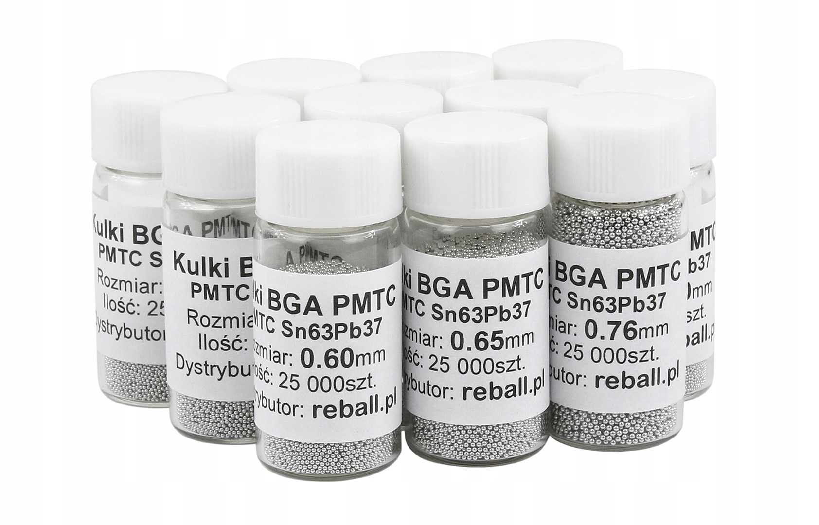 KULKI BGA OŁOWIOWE PMTC 0,76mm 25tyś REBALLING