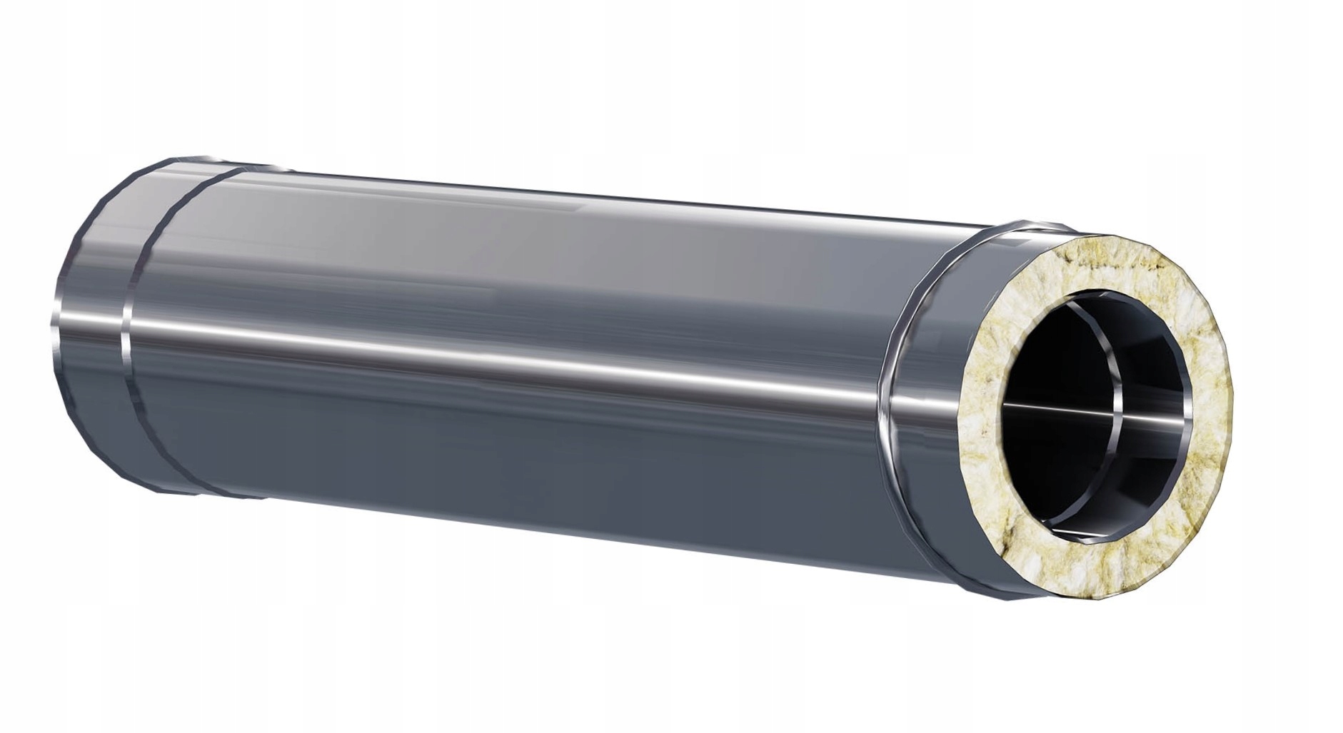 Kzd Slim Trubka izolovaná fi 160 1 m 0,8 mm dvoustěnná komínová žárovková vložka