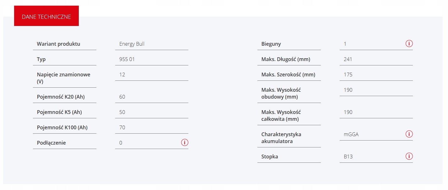 Akumulator BANNER ENERGY Bull 60Ah JACHT KAMPER Part number 95501