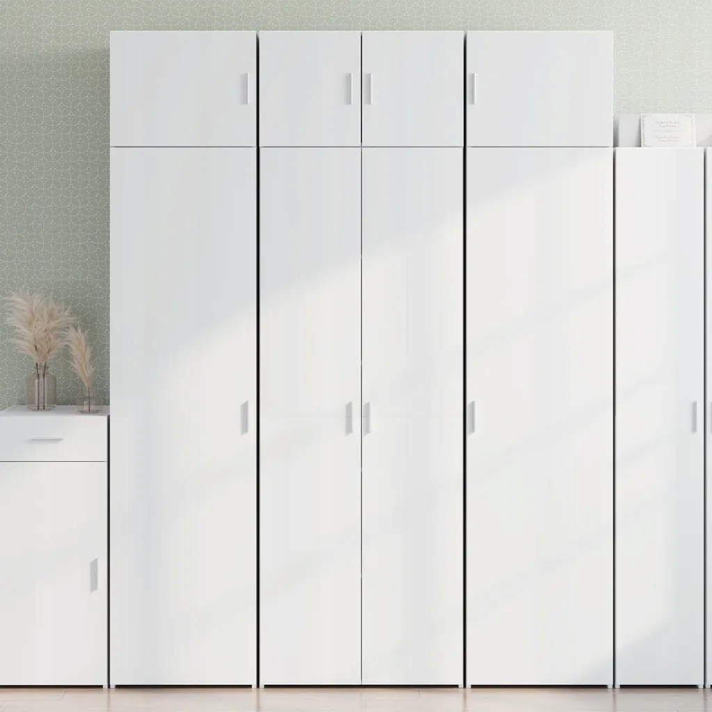 Úzká úložná bílá 70 x 42,5 x 225 cm kompozitní dřevo Bílá 3281329