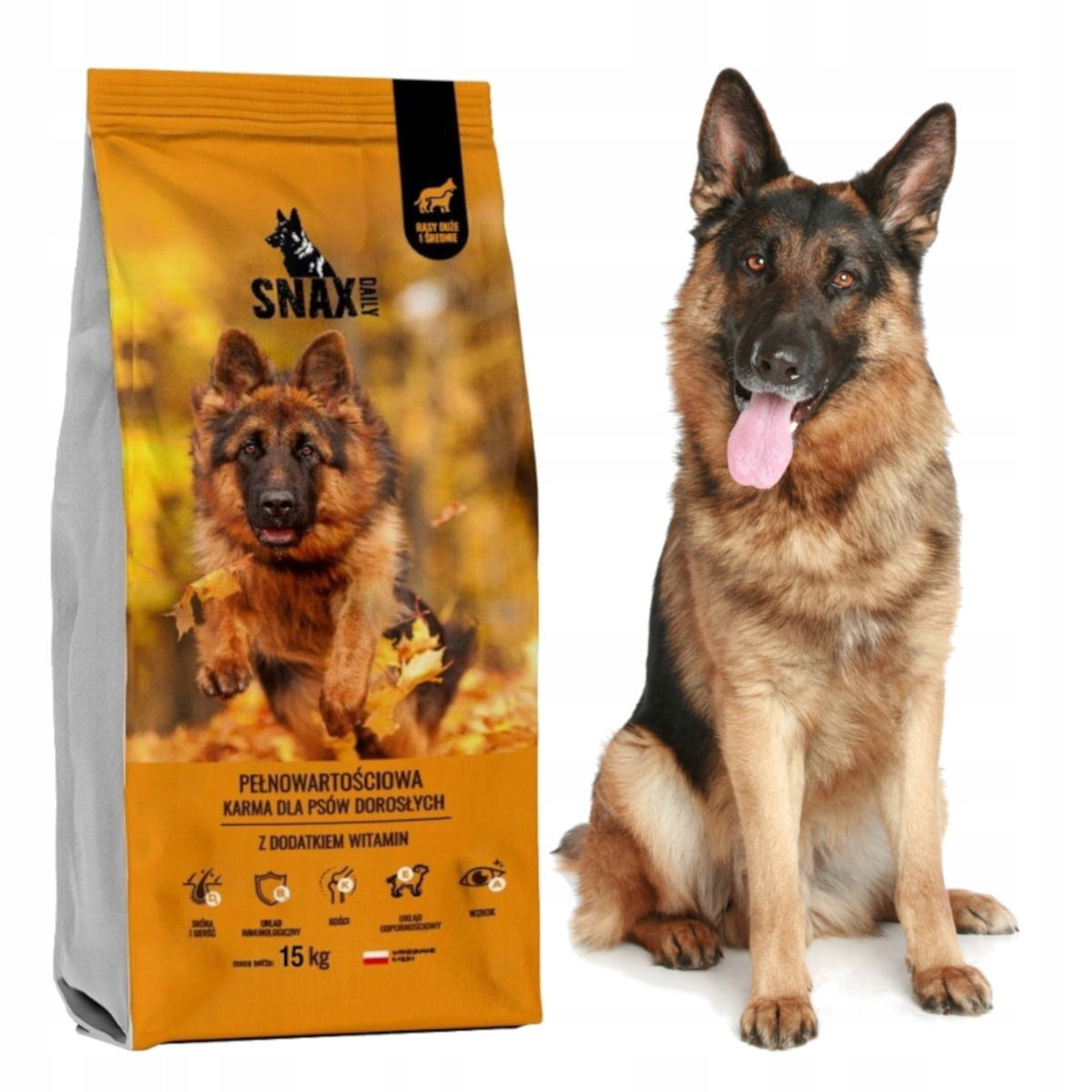 Sucha Karma Dla Psa Snaxdaily Kurczak Z Dodatkiem Witamin 15kg Zdrowa Dobra