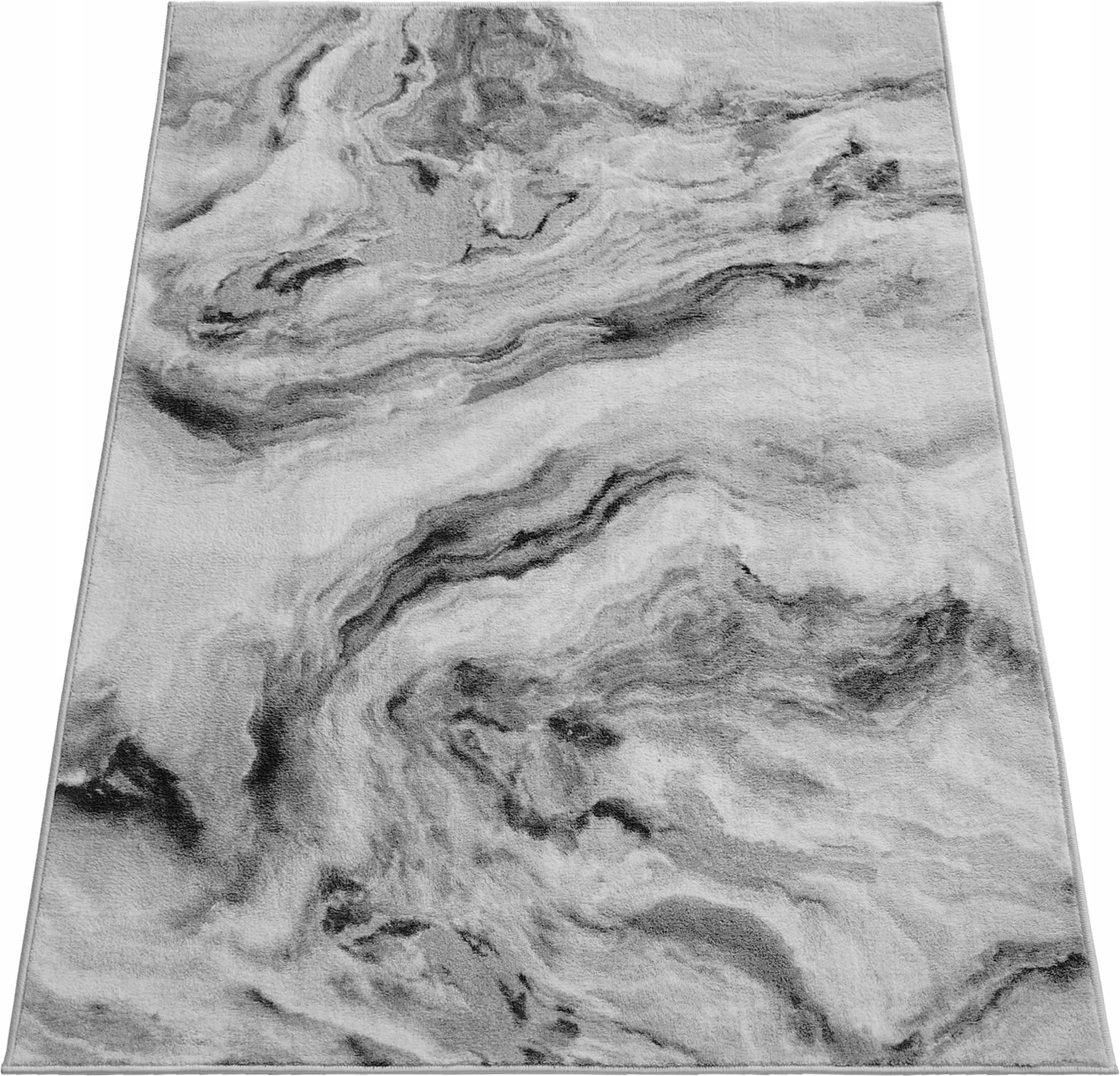 Koberec 120x170 Mramor Sivý Plyšový Mäkký Moderný Do Obývačky